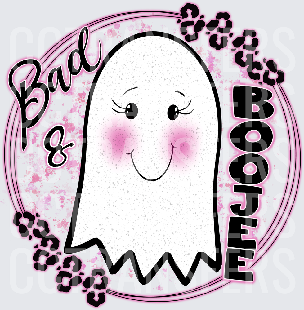 Bad & Boojee Cute Ghost Pink Leopard Halloween (DTF)