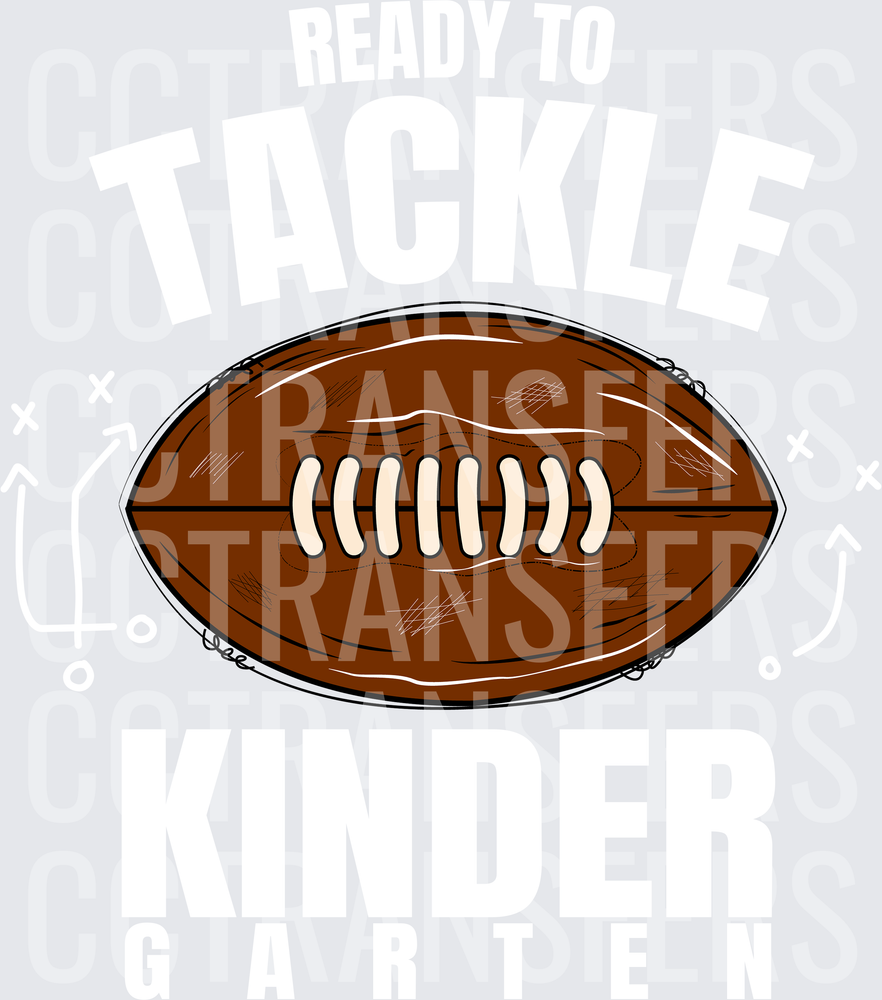 Sketch Style Brown Football with Laces (DTF)