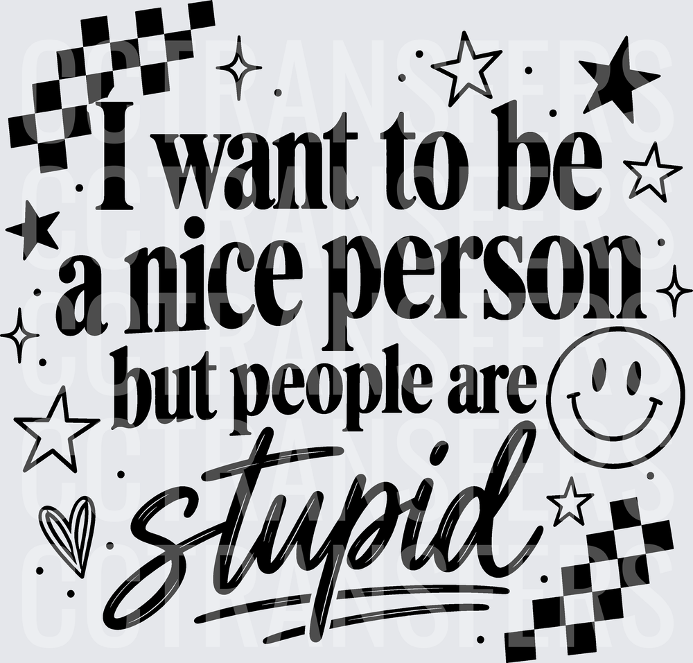 I Want To Be A Nice Person But People Are Stupid (DTF)