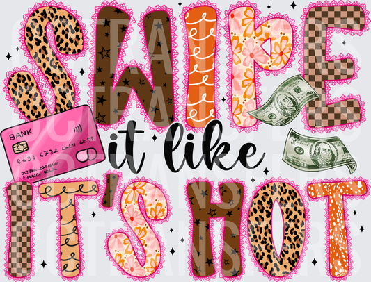 Swipe It Like It's Hot Leopard Floral Patterned Letters DTF
