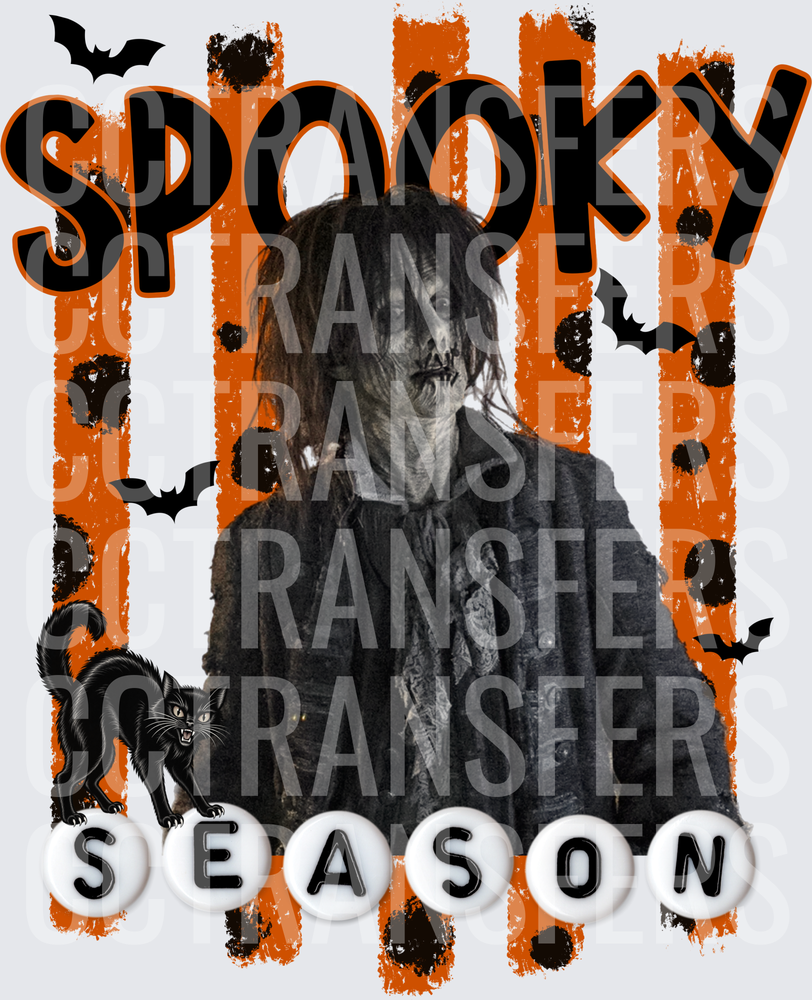 Spooky Season Zombie Horror Halloween Bats Black Cat (DTF)