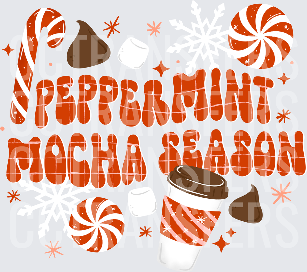 Peppermint Mocha Season Holiday Coffee Cup (DTF)