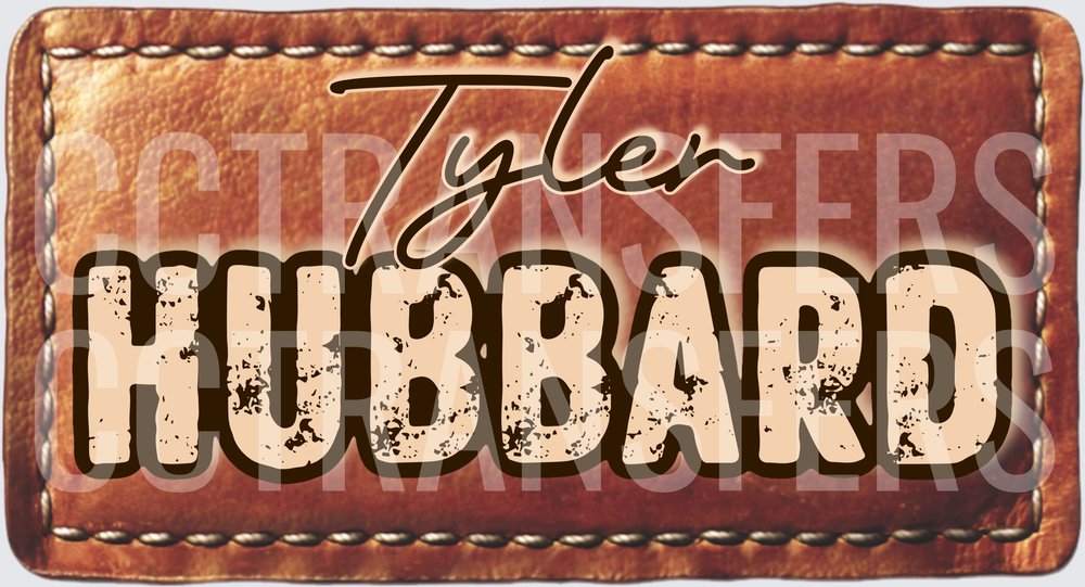 Tyler Hubbard Leather Patch Style Text Design (DTF)