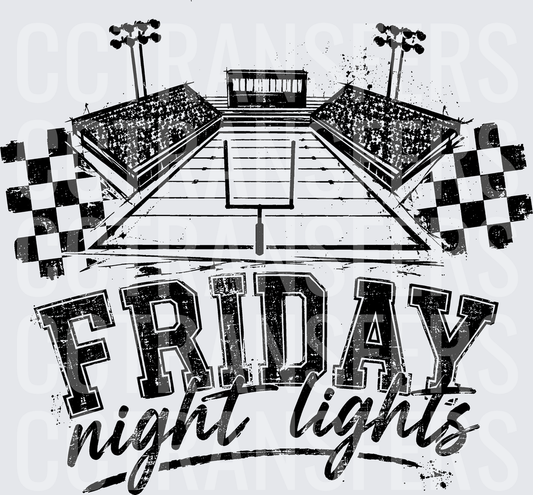 Friday Night Lights Football Stadium Grunge Graphic (DTF)