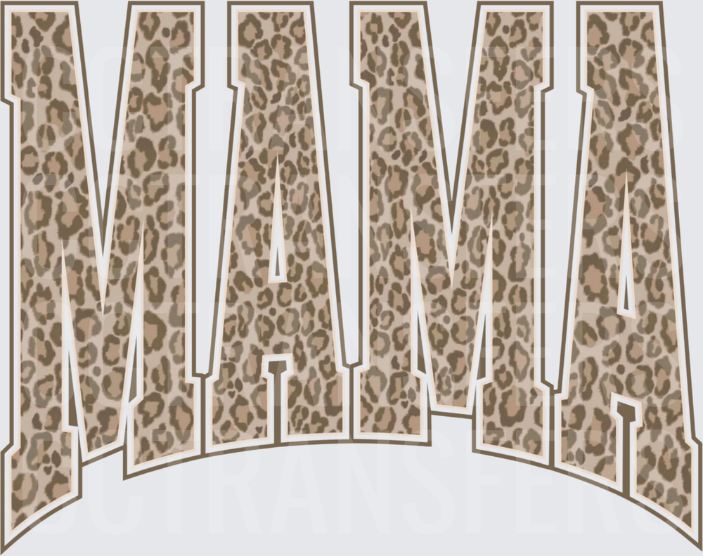 Mama Bold Varsity Leopard Print Letters (DTF)