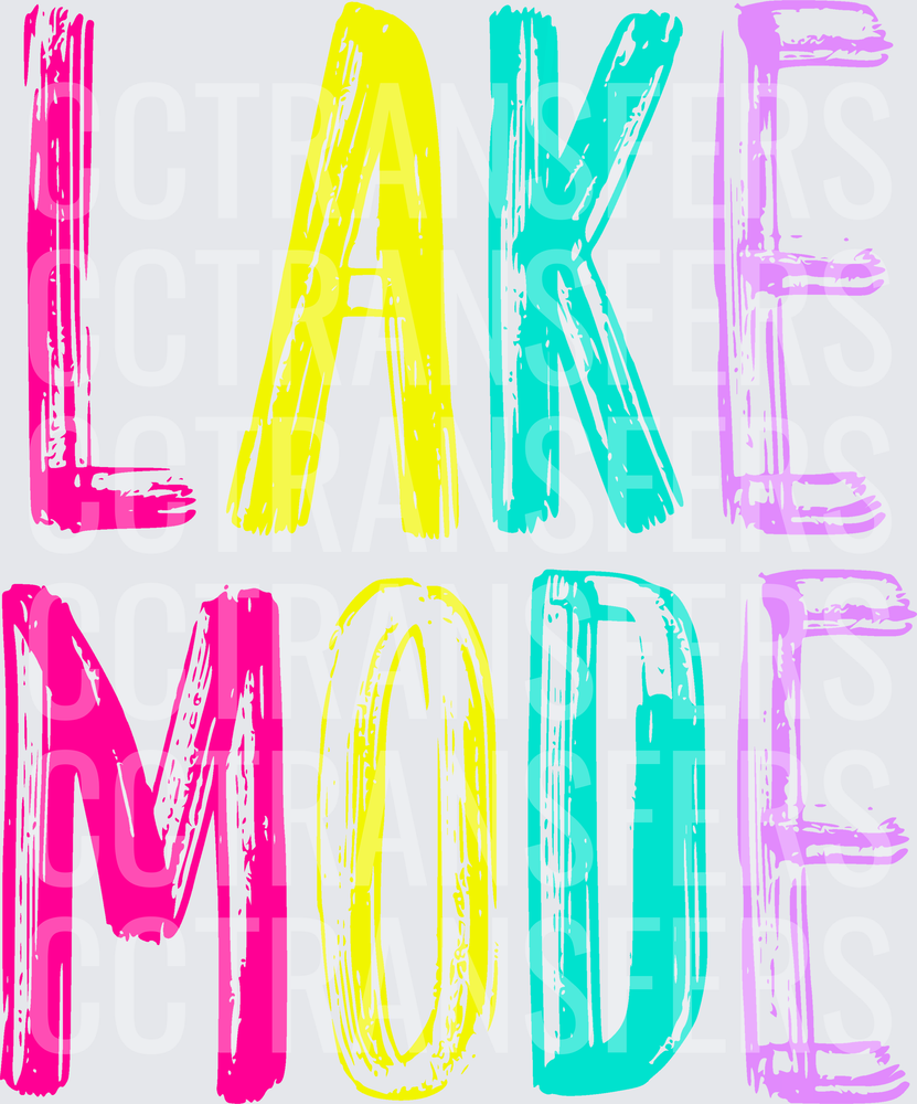 Lake Mode Bold Colorful Brush Letter Text (DTF)