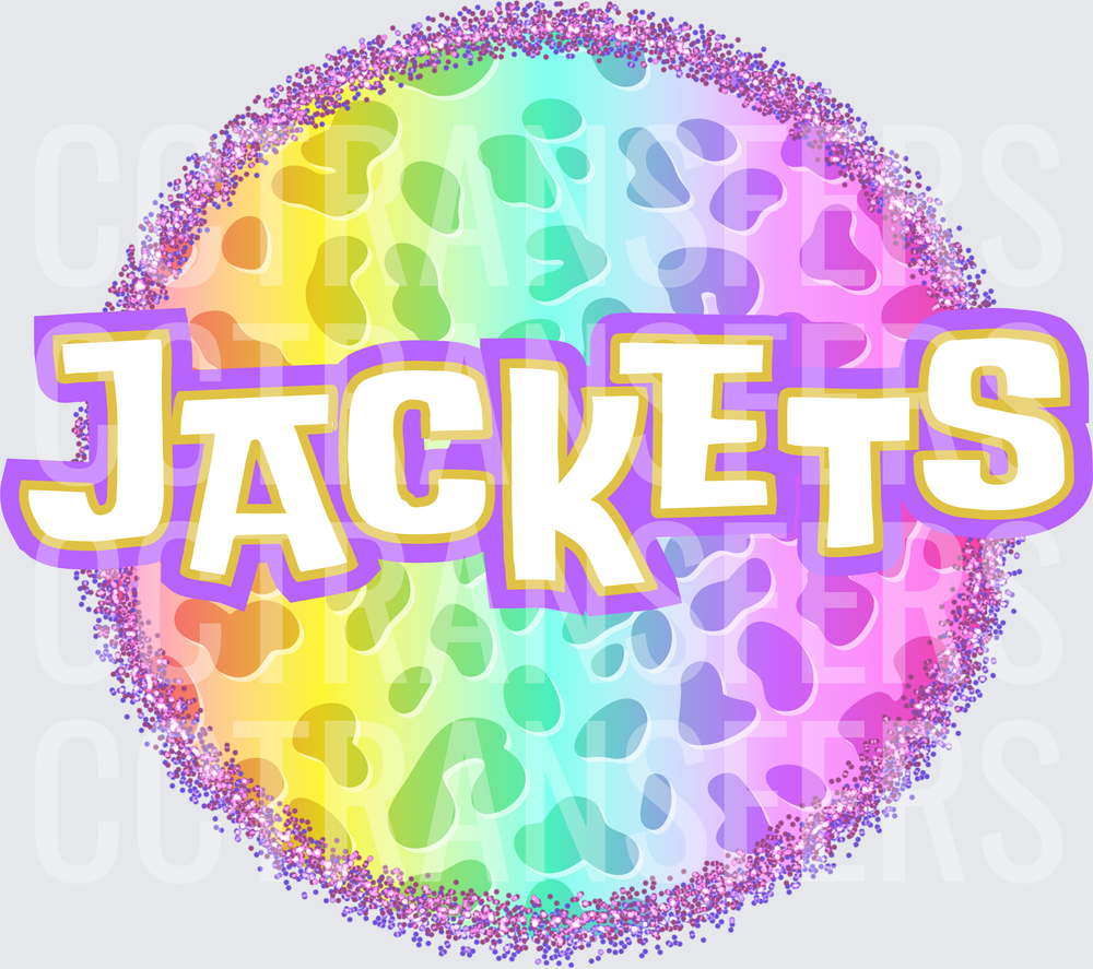 Rainbow Leopard Glitter Circle Jackets (DTF)