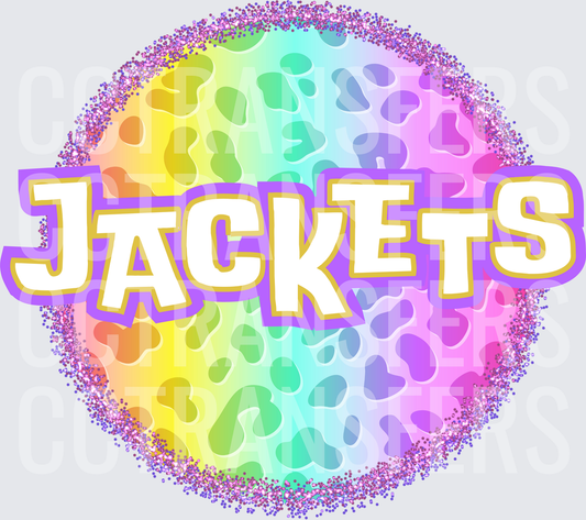 Rainbow Leopard Glitter Circle Jackets (DTF)