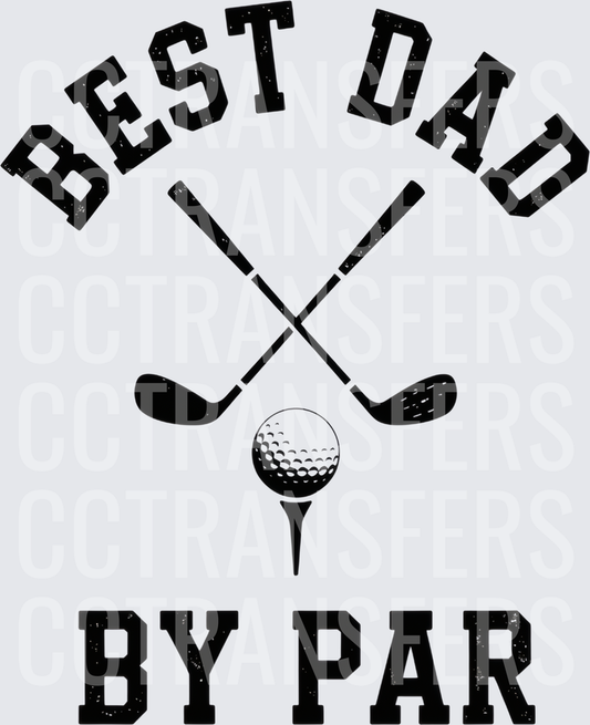 Best Dad By Par Crossed Golf Clubs Ball Tee (DTF)