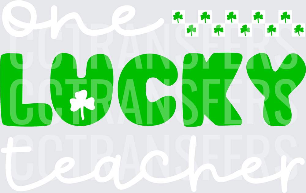 Lucky Bold Green Letters Shamrock St. Patrick's Day (DTF)