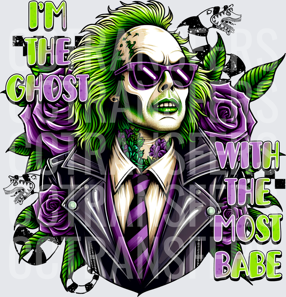 Beetlejuice Ghost With The Most Purple Roses Cool (DTF)