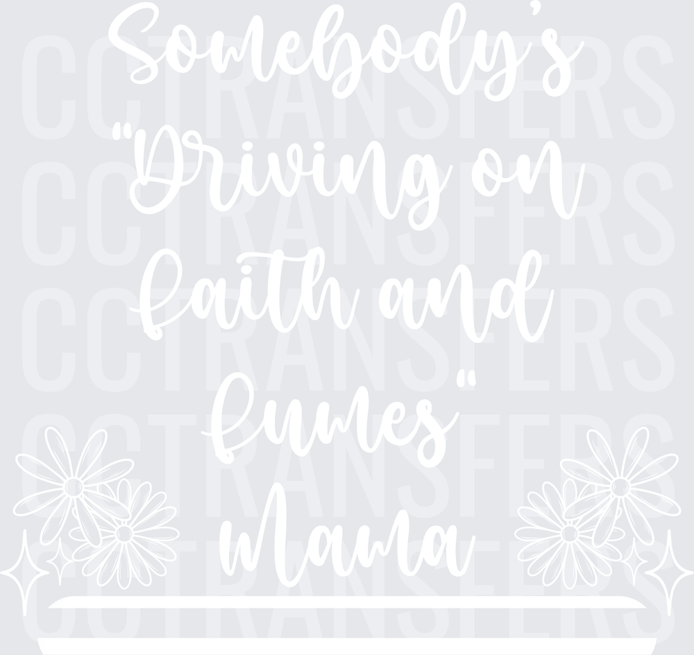 Bold White Graphic Design on Blank Background (DTF)