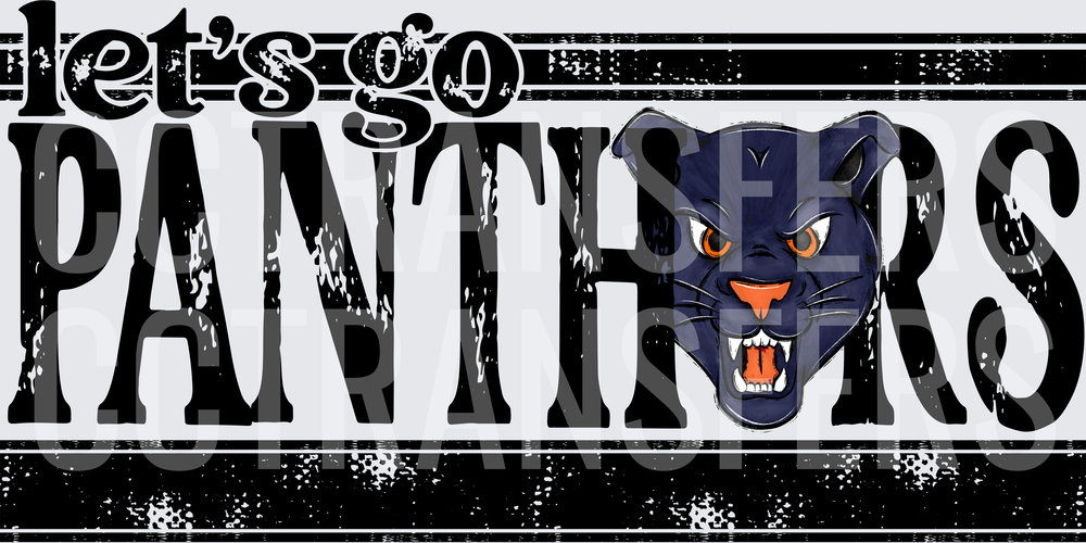 Let's Go Panthers Growling Panther Head Spirit (DTF)