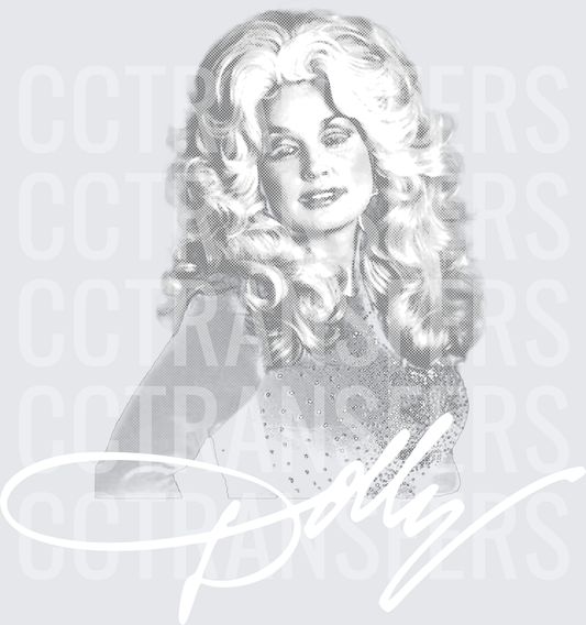 Halftone Dolly Legend Portrait Rhinestone Gown (DTF)