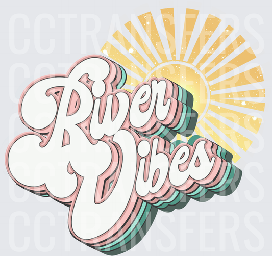 Retro River Vibes Layered Script Sunshine (DTF)