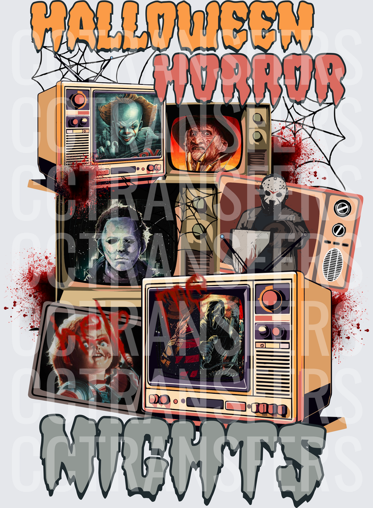 Halloween Horror Nights Retro TV Horror Icons (DTF)