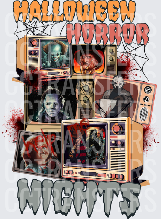 Halloween Horror Nights Retro TV Horror Icons (DTF)