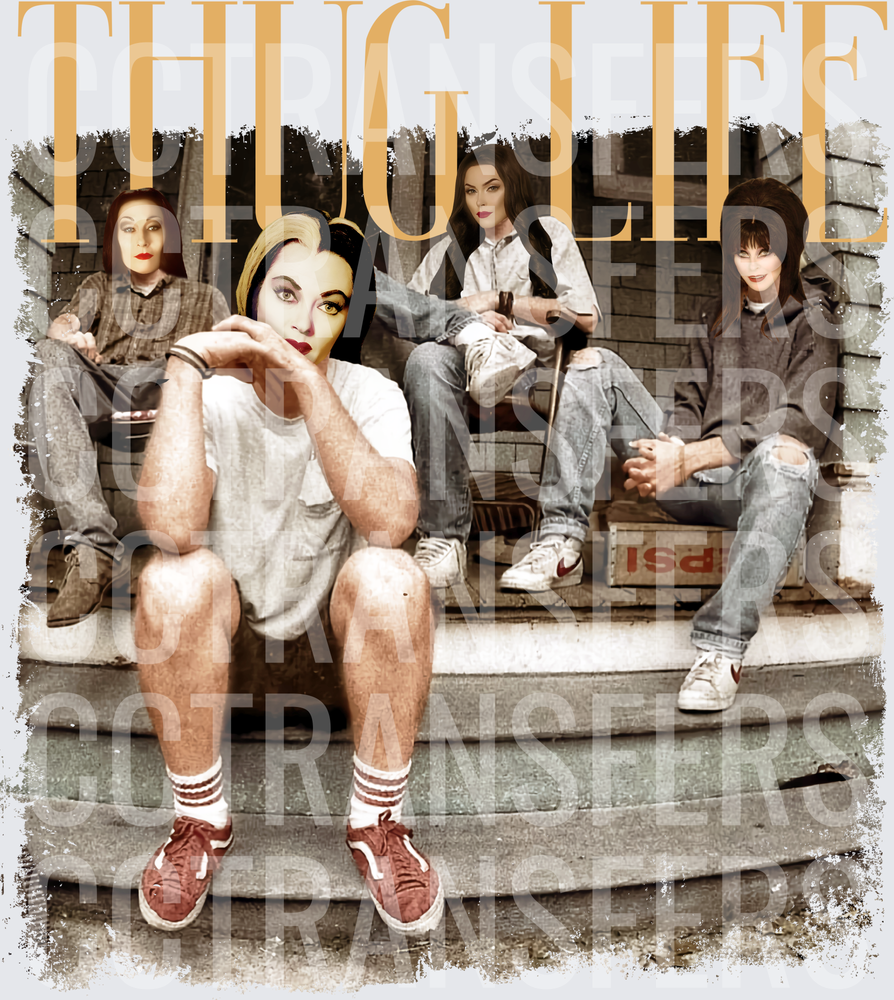 Thug Life Gothic Vampire Women On Steps (DTF)