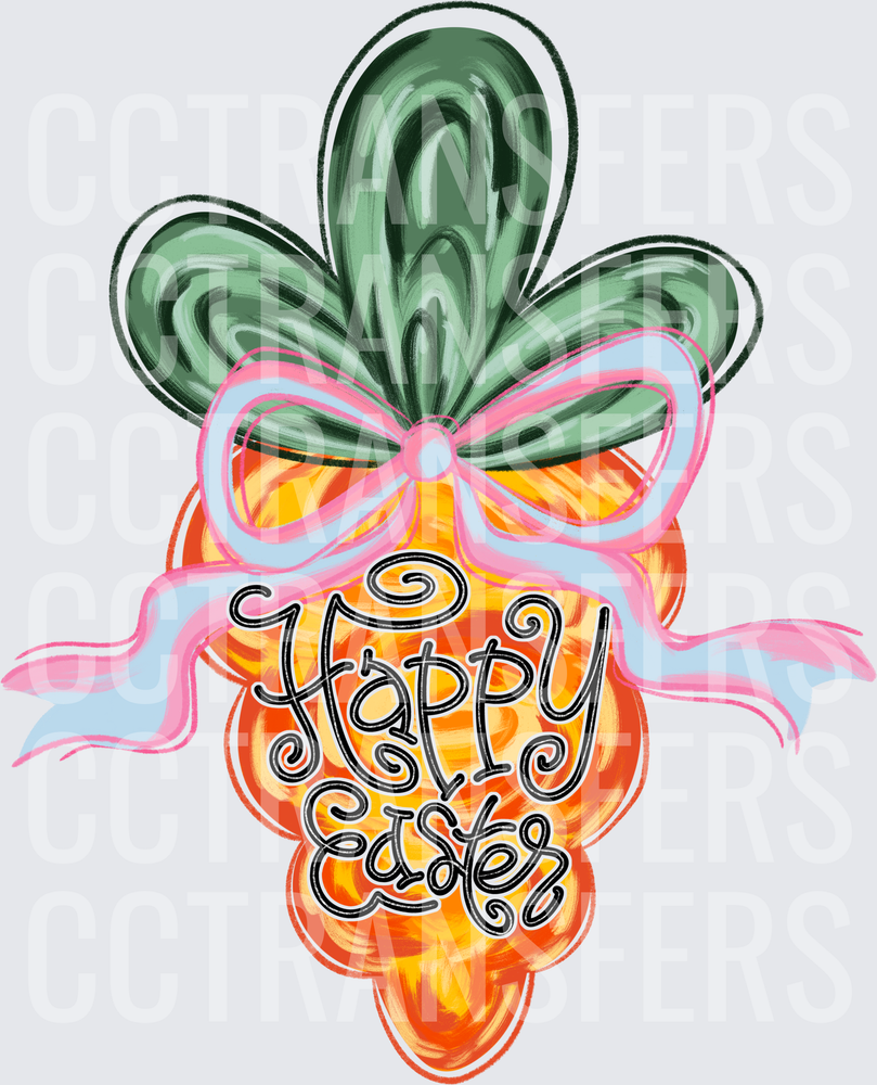 Happy Easter Carrot with Bow (DTF)