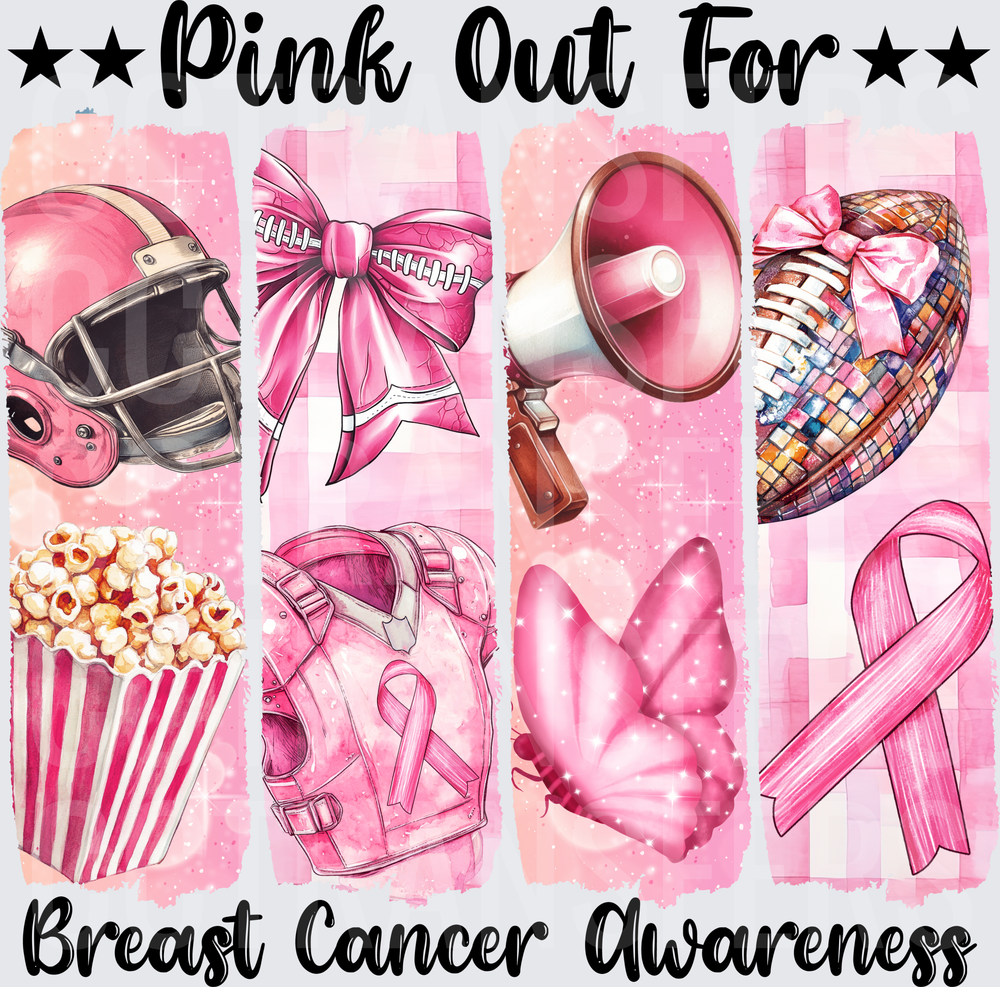 Pink Out For Breast Cancer Awareness Football Collage (DTF)