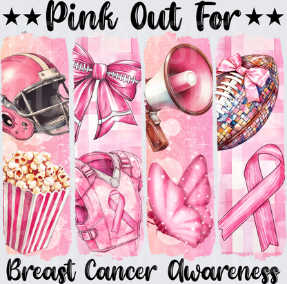Pink Out For Breast Cancer Awareness Football Collage (DTF)