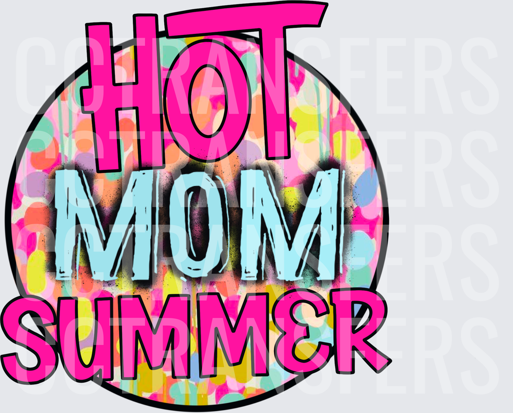 Hot Mom Summer Colorful Polka Dot Circle Graffiti (DTF)