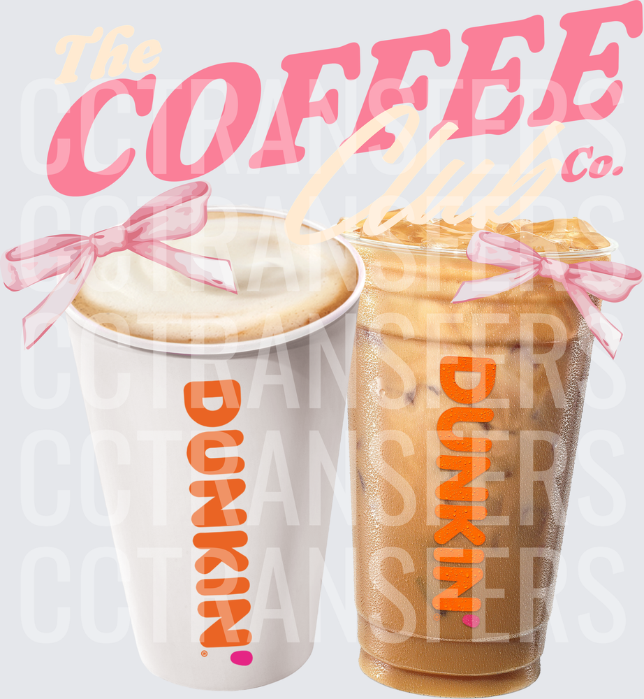 The Coffee Club Co. Hot & Iced Drinks with Pink Bows (DTF)