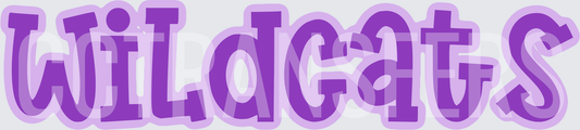 Purple Wildcats Bold Fun Team Spirit Lettering (DTF)