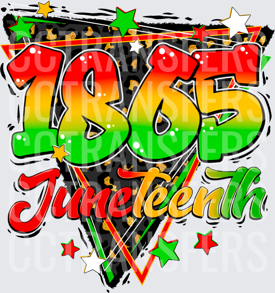 1865 Juneteenth Graffiti Stars Red Green Gold (DTF)