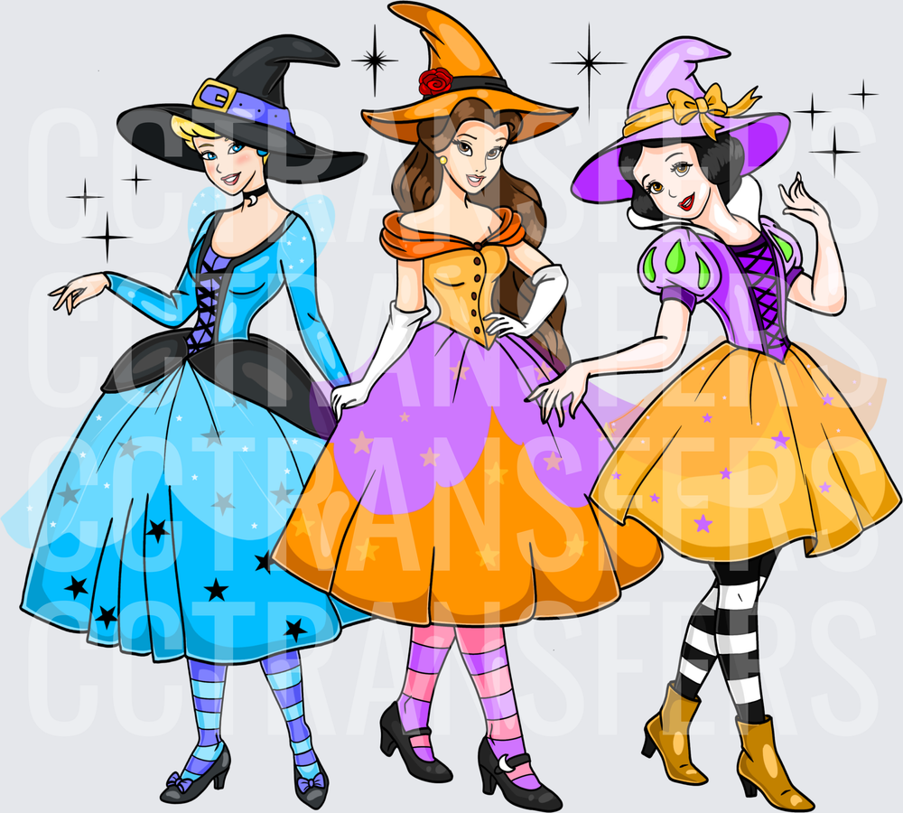 Witch Princess Trio Halloween Costume Gowns (DTF)