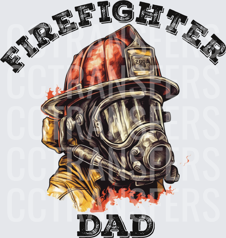 Firefighter Dad Helmet SCBA Mask Fire Design (DTF)