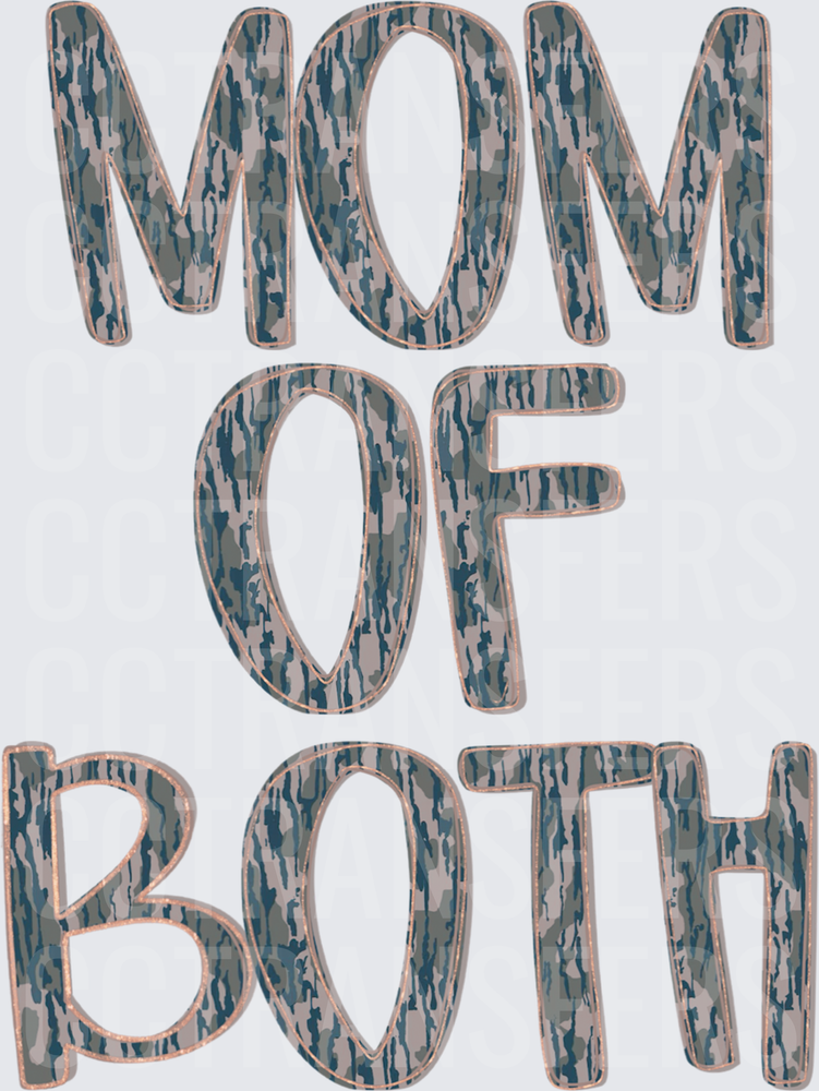Mom Of Both Camo Pattern Bold Text (DTF)