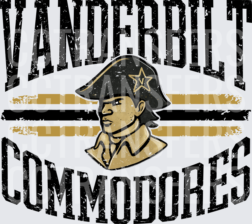 Commodore Mascot Distressed Vintage College Spirit (DTF)