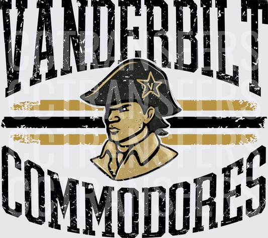 Commodore Mascot Distressed Vintage College Spirit (DTF)