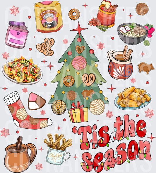 Tis The Season Mexican Christmas Food Collage (DTF)