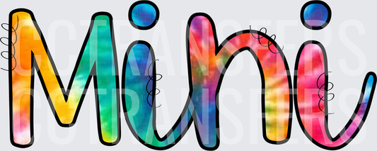 Tie-Dye Mini Bold Bubble Letter Word Art (DTF)