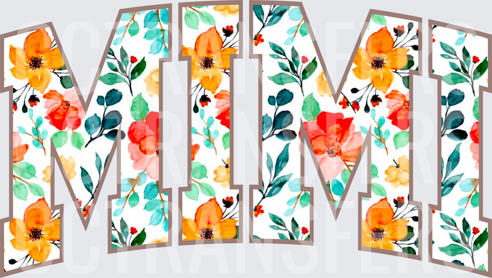 Mimi Watercolor Floral Bold Letters (DTF)