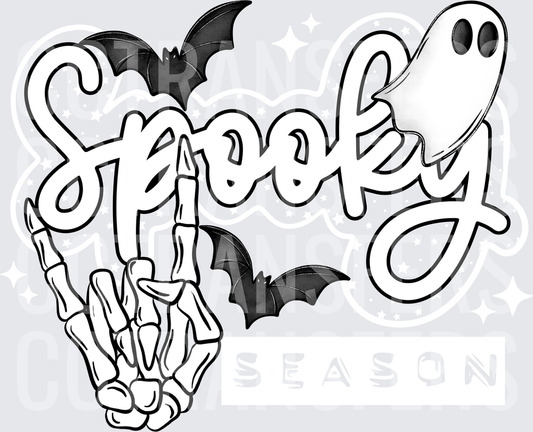 Spooky Skeleton Hand Bats Ghost Halloween (DTF)