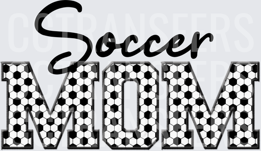 Soccer Mom Soccer Ball Pattern Block Letters (DTF)