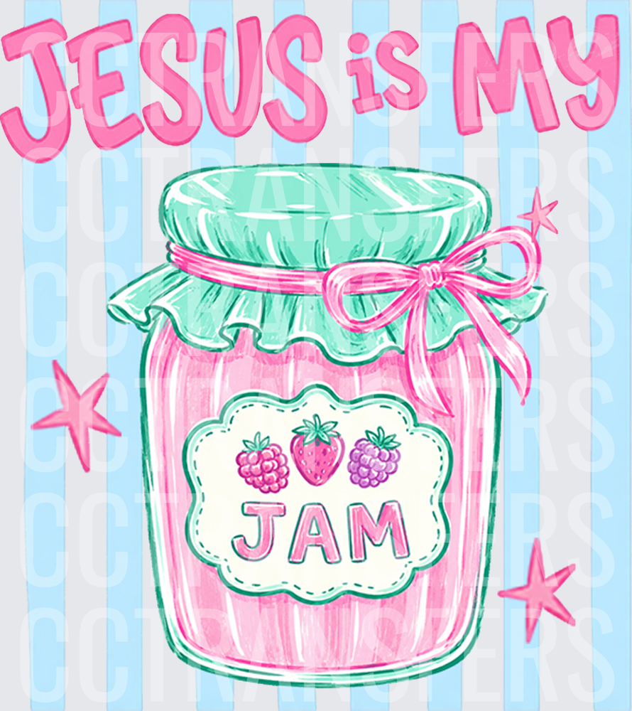 Jesus Is My Jam Berry Jar Pink Kawaii (DTF)