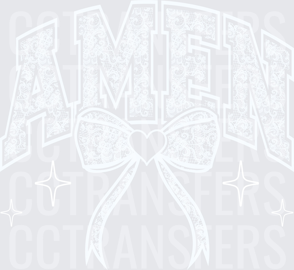 Amen Decorative Bow Wings Heart Graphic (DTF)