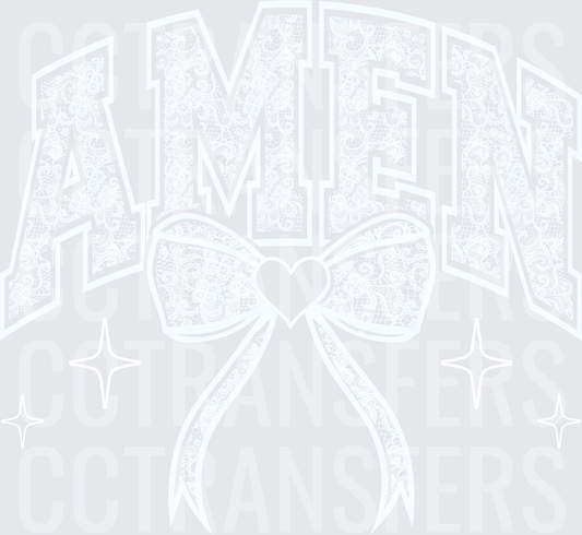 Amen Decorative Bow Wings Heart Graphic (DTF)