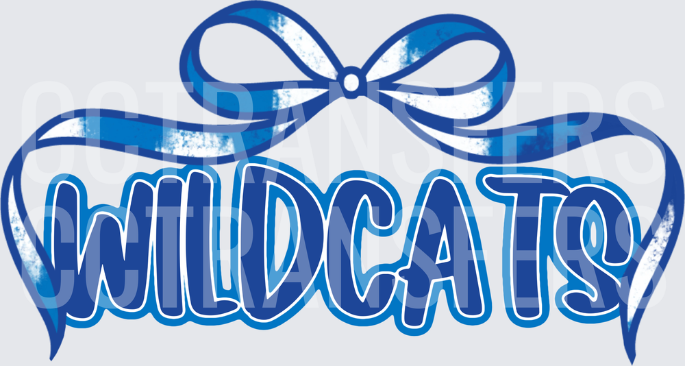 Wildcats Blue Ribbon Bow Spirit Design (DTF)