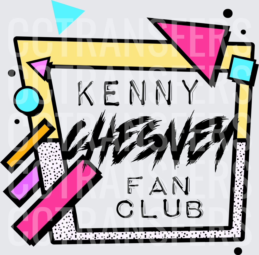 Kenny Chesney Fan Club Retro 90s Geometric Design (DTF)