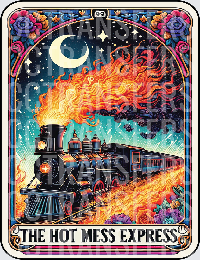 The Hot Mess Express Tarot Card Steam Train (DTF)
