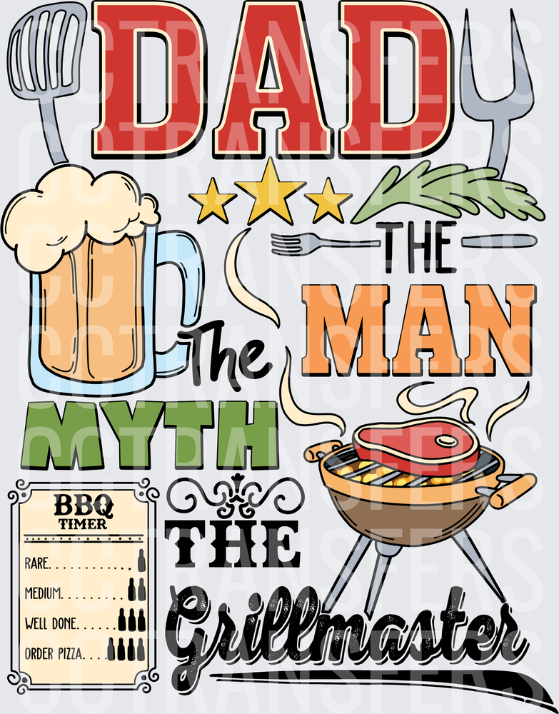 Dad The Man The Myth The Grillmaster BBQ Design (DTF)