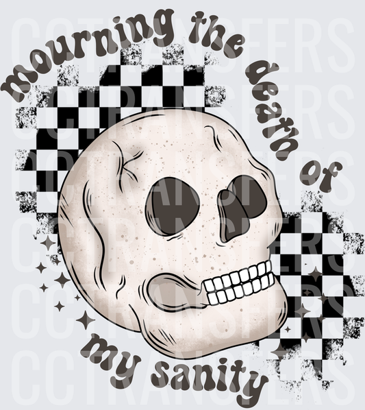 Mourning The Death Of My Sanity Skull Checkered (DTF)