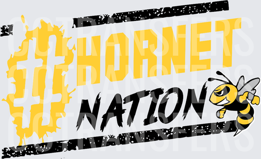 #Hornet Nation Angry Bee Mascot Graphic (DTF)