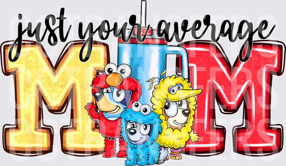 Just Your Average MOM Cartoon Characters Tumbler (DTF)