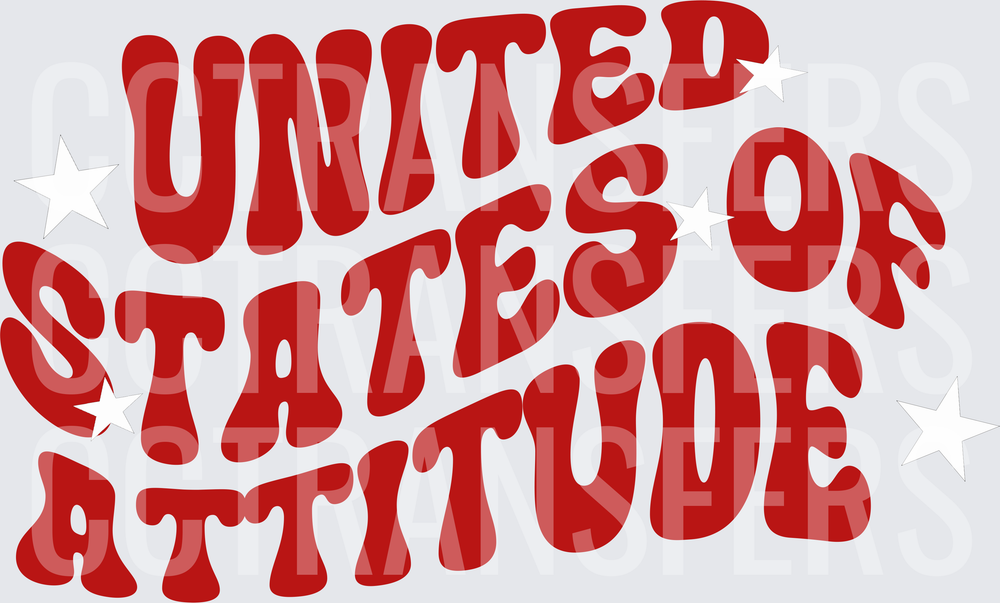 United States Of Attitude Retro Groovy Stars (DTF)